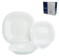 Миниатюра: Набор столовый 18пр стеклокерамика Карин белый