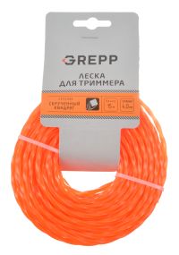 Миниатюра: Леска для триммера 4мм*15м, скрученный квадрат GREPP@