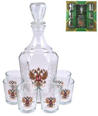 Миниатюра: Набор для вина 7пр (графин + 6 стопок) Орел (4)