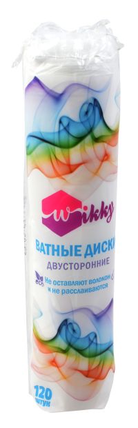 Миниатюра: Ватные диски 120шт WIKKY