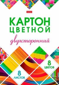 Миниатюра: Картон цв. двухстор. мелов. А4  8л. 8цв. ХАТ Мозаика в папке