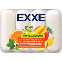 Миниатюра: Мыло туалетное 70г 4шт EXXE Тропический букет белое (экопак)