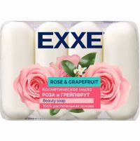 Миниатюра: Мыло туалетное 70г 4шт EXXE Роза и грейпфрутт белое (экопак)