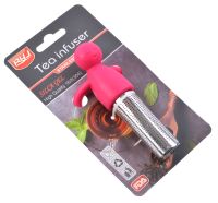 Миниатюра: Ситечко для заваривания чая силикон, нерж. колба Человечек цвет микс