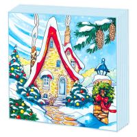 Миниатюра: Салфетки бумажные 33*33 2х-слойные 20шт Зимний домик