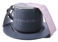 Миниатюра: Набор чайный 2пр 320мл Cappuccino светло-серый фарфор