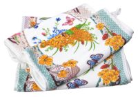Миниатюра: Полотенце 25*50см микрофибра Букет цветов@