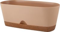 Миниатюра: Горшок для цветов (суккулентов) пласт. 250мм InGreen WOOD молоч шоколад /бук (6)