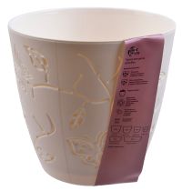 Миниатюра: Горшок для цветов пласт. 2,5л (176*176*164мм), дренаж. вставка Butterflies молочный туман (24)