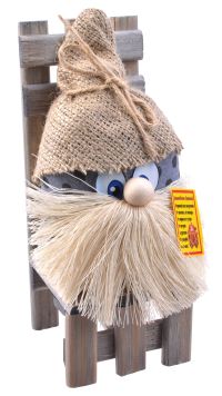 Миниатюра: Оберег Домовой Бородач на троне 19см