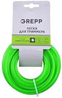 Миниатюра: Леска для триммера 3,5мм*15м, семиугольник GREPP@