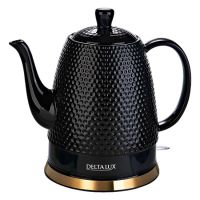 Миниатюра: Чайник эл. 1,5л 1500Вт фарфор, черный DELTA LUX(12)