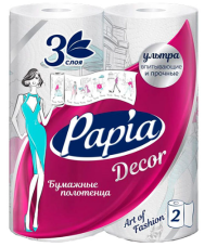 Миниатюра: Полотенца бумажные 2сл 3шт PAPIA DECOR (14)