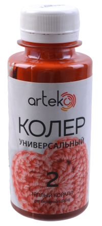 Миниатюра: Колер-краска 100гр Персик (Теплый коралл) (№02) ПЭТ бутылка АРТЭКО (6)