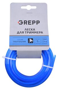 Миниатюра: Леска для триммера 2,4мм*15м, треугольник GREPP@
