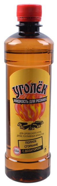 Миниатюра: Жидкость для розжига 0,5л Уголек (парафин/углеводород)/24