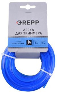 Миниатюра: Леска для триммера 3мм*15м, треугольник GREPP@