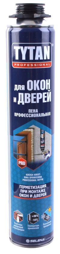 Миниатюра: Пена монтажная 750мл, профессиональная всесезонная для окон и дверей Tytan Professional