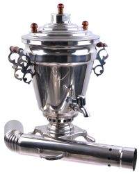 Миниатюра: Самовар жаровой (на дровах) нерж. 5л (46*35*32см), нерж. труба 48см, дер. ручки @