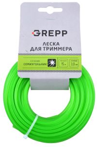Миниатюра: Леска для триммера 3мм*15м, семиугольник GREPP@