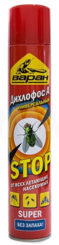 Миниатюра: Дихлофос 345мл Усил.формула (от летающих) синий без запаха Варан (24)