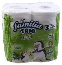 Миниатюра: Туалетная бумага 3сл 4 рулона FAMILIA TRIO