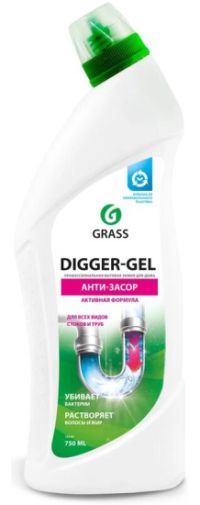 Миниатюра: Средство для растворения загрязнений канализ труб 750мл Dipper-gel GraSS