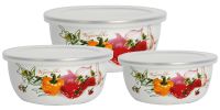 Миниатюра: Набор мисок (салатников) эм. 3шт (0,7л (14см), 1л (16см),1,7л (18см)), с крышками Peppers @