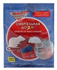 Миниатюра: Тестосырный брикет от грызунов двойное назначения 100гр Домовой прошка Г118