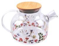Миниатюра: Чайник заварочный 1000мл MEADOW, с бамбуковой крышкой