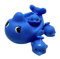 Миниатюра: Игрушки резиновые Дельфин и 3 дельфинчика сетка 2726-7