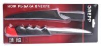Миниатюра: Нож туристический нерж. 14,5см (27см с ручкой), нетонущий, пласт. ручка, пласт. чехол