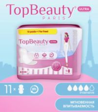 Миниатюра: Прокладки гигиен. 11шт TOP BEAUTY PARIS NTENSIVE Драй 4капли