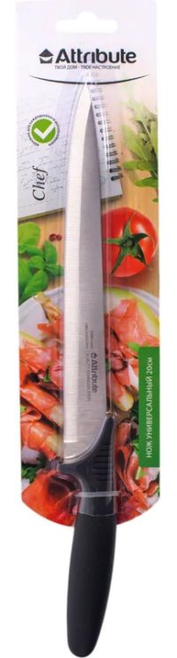 Миниатюра: Нож кухонный нерж. 20см (универсальный), пласт. ручка Attribute CHEF (6)
