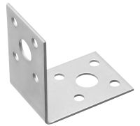 Миниатюра: Уголок крепежный 50*50*35мм, t1,7мм, отверстия d5мм и d11мм, цинк Сибртех
