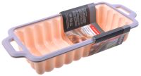 Миниатюра: Форма для выпечки силикон 33,5*14,5*6см, с ручками, с мет. рамкой, фигурный борт AURORA
