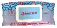 Миниатюра: Салфетки влажные 100шт АКВАТОРИЯ Антибактериальные (клапан)