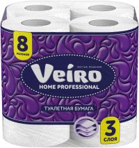 Миниатюра: Туалетная бумага 3сл 8 рулонов VEIRO белая