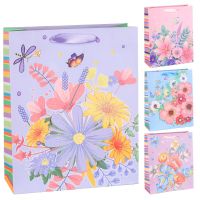 Миниатюра: Сумка картон 23,5*19,5*8см Цветы микс@