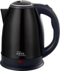 Миниатюра: Чайник эл. 1,8л 2000Вт, нерж. корпус, черный Oasis