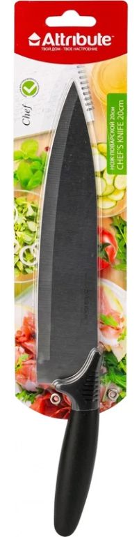 Миниатюра: Нож кухонный нерж. 20см (поварской), пласт. ручка Attribute CHEF (6)