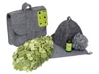 Миниатюра: Набор банный 6пр (портфель, веник, шапка, коврик, мочалка, ароматизатор) Банные штучки