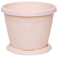 Миниатюра: Кашпо пласт. 10л, с поддоном Селенга бежевое (5)
