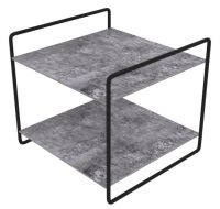 Миниатюра: Столик журнальный (металл.+ЛДСП) двухуровневый квадрат (верх 45см,низ 45с,высота 46см) Цемент