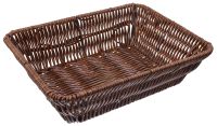 Миниатюра: Корзина пласт. 26*20*7,5см плетеная, коричневая