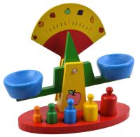 Миниатюра: Игрушка весы дер., 5 гирек