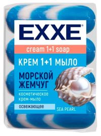 Миниатюра: Мыло туалетное 75г 4шт EXXE Морской жемчуг синее (экопак) (12)