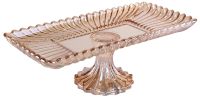 Миниатюра: Блюдо сервировочное 33*16,5*12,5см на ножке стекло Gold