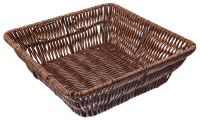 Миниатюра: Корзина пласт. 23*23*7,5см плетеная, коричневая
