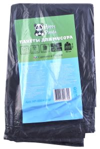 Миниатюра: Мешки для мусора 200л 10шт 40мкр (90*110см) Happy Panda черные